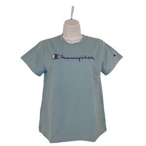 Champion Short Sleeve Blue Logo T-Shirt Womens Medium